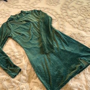 Velvet dark green dress